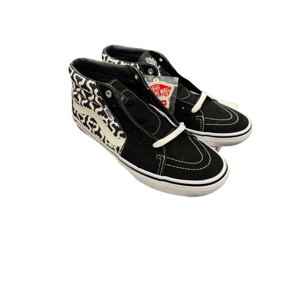 Vans Skate Grosso Mid Supreme Mens 11 Black White New S Logo VN0A5KS15XH